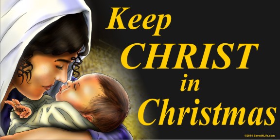 Keep Christ In Christmas (Mary) 4 x 8 Vinyl Banner
